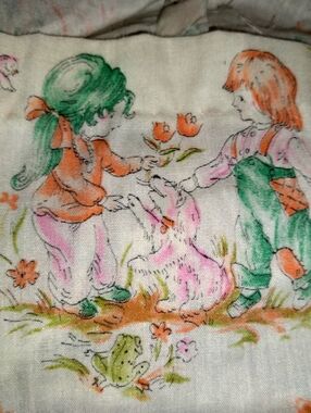 Vintage 1970s Homemade Childrens Print Dress — Pink, Green & Orange